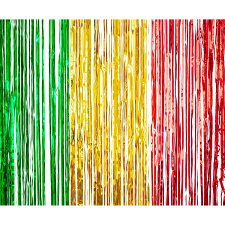 Folie deurgordijn rood/geel/groen metallic 200 x 100 cm