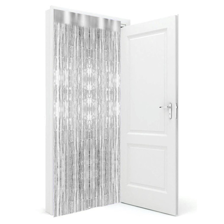 Silver metallic door curtain 200 cm