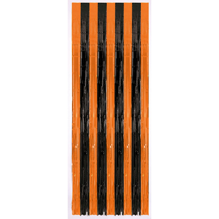 Black/orange metallic door curtain 243 x 91 cm