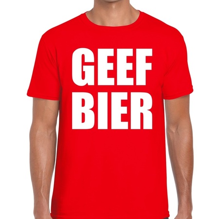 Geef Bier heren T-shirt rood
