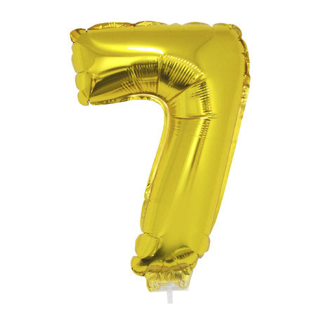 Opblaas cijfer ballon 7 folie ballon goud 41 cm