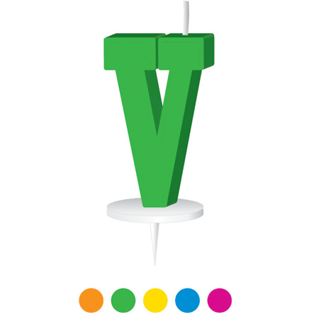 Groene letter kaars V
