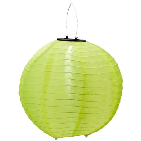 Green round solar lantern 30 cm