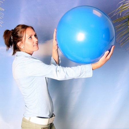 Jumbo ballon blauw 65 cm