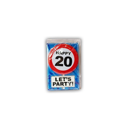 Happy Birthday card with button 20 year