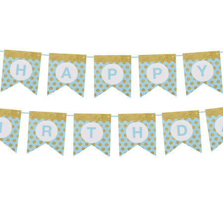 Verjaardag 50 jaar geworden versiering - 16x thema ballonnen - 1x Happy Birthday slinger 300 cm