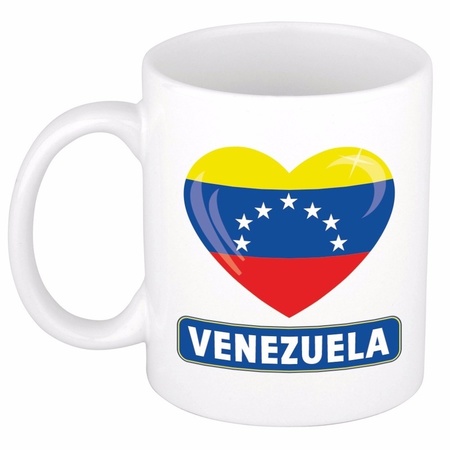 Venezolaanse vlag hartje koffiemok 300 ml