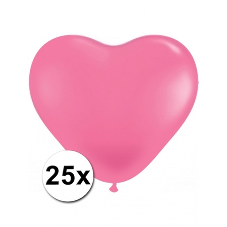 25 Roze harten ballonnen 15 cm