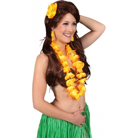 Toppers - Hawaii thema verkleed accessoires setje oranje dames
