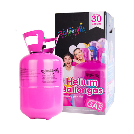 30x Helium balloons pink / light pink girl birth + helium tank