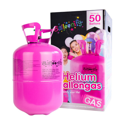 50x Helium ballonnen roze/licht roze 27 cm meisje geboorte + helium tank/cilinder