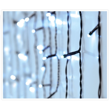 Icicle lights clear white outdoor 180 leds with 24x gutter hanging hooks