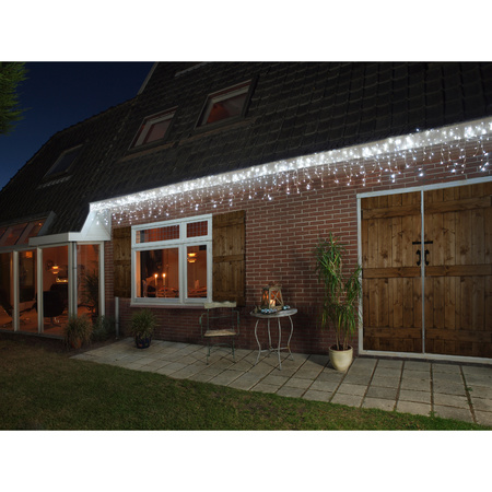 Icicle lights clear white 180 led lights with 24x gutter hanging hooks