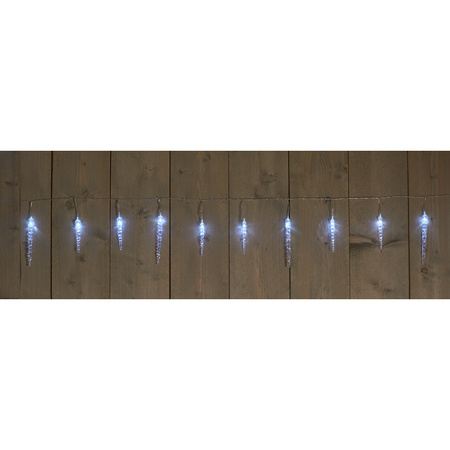 Icicle lightropes 6 meter 40 white led lights with 24x gutter hanging hooks