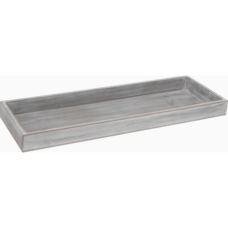 Candle charger plate/platter grey wash wood 40 cm rectangular
