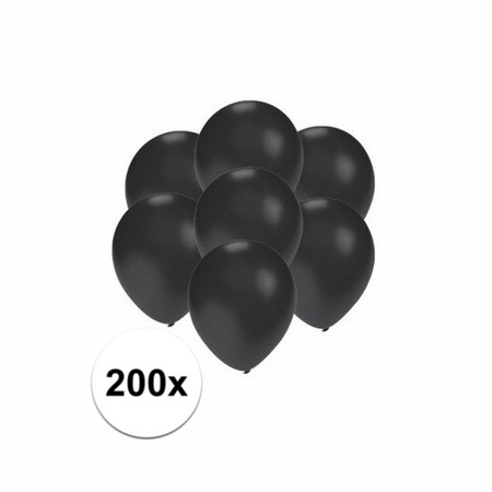 Kleine ballonnen zwart metallic 200 stuks