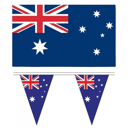Landen vlaggen versiering set Australie 2x artikelen