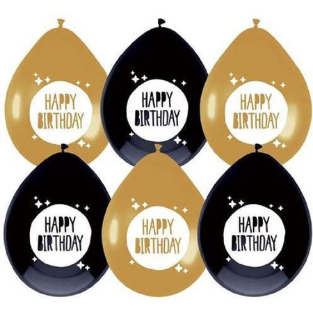 Happy Birthday text balloons set 6x party decorations 30 cm