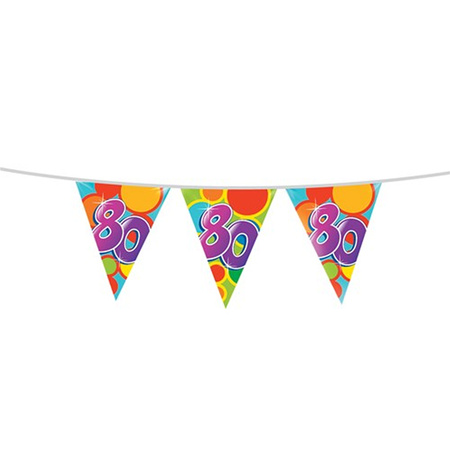 Leeftijd verjaardag thema 80 jaar pakket ballonnen/vlaggetjes