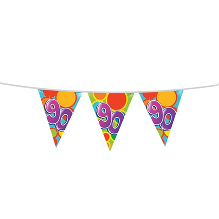 Leeftijd verjaardag thema 90 jaar pakket ballonnen/vlaggetjes