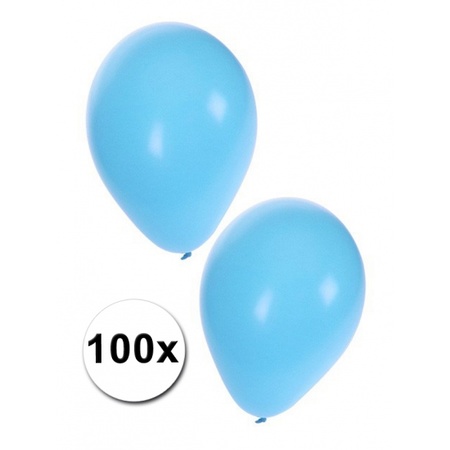 100 Feest ballonnen licht blauw