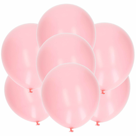 Zilveren en lichtroze feestballonnen 30x