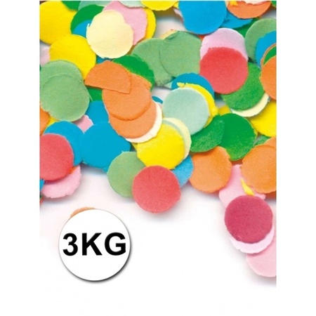 Brandvertragend confetti zakken van 3 kilo multicolor