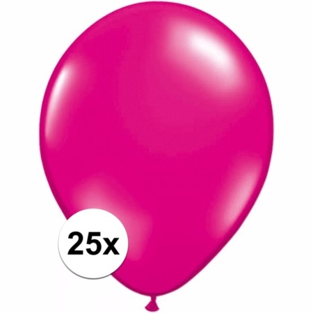 Magenta roze ballonnetjes 25 stuks