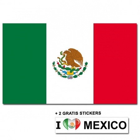 Vlag Mexico + 2 gratis stickers