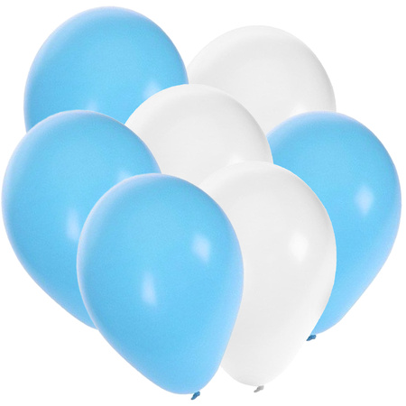 Octoberfest colors balloons 90x pieces blue/white 27 cm