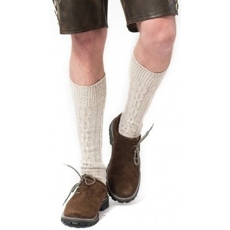 Oktoberfest Tiroler dress up stockings off white for adults