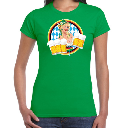 Oktoberfest dress-up t-shirt for women - German beerfest costume/clothes - green