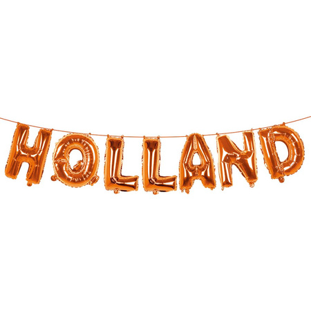 Orange foil balloons guirlande text HOLLAND set 400 cm
