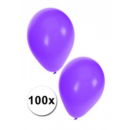 Party ballonnen paars, 100 st