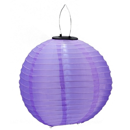 Purple round solar lantern 30 cm
