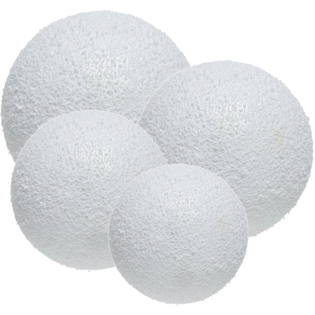 Package of 48x deco snow balls in different sizes
