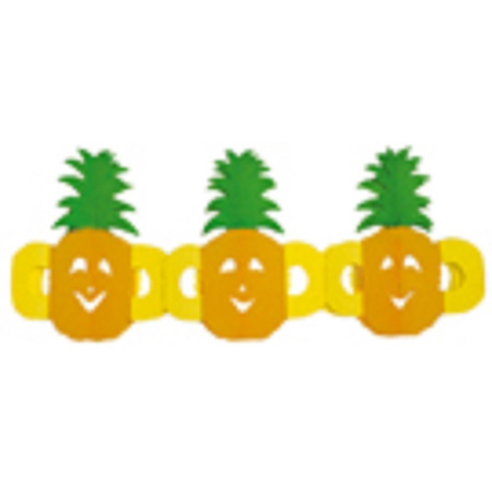 Gezond Fruit thema versiering thema slingers appel/ananas 3 meter per stuk
