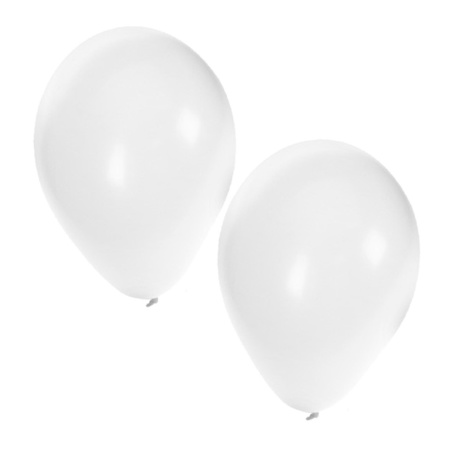 15x witte en 15x blauwe ballonnen