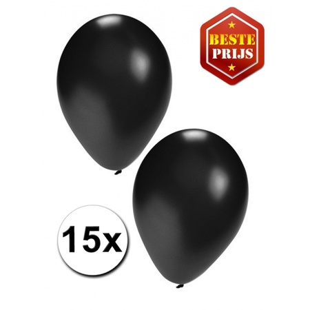 90x stuks party ballonnen zwart en goud 27 cm