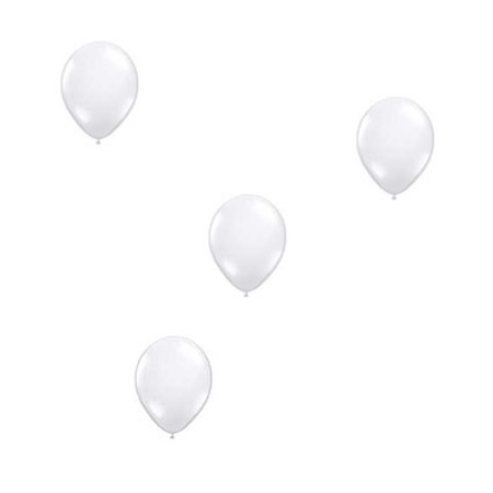 50x ballonnen - 27 cm -  wit / lichtroze versiering