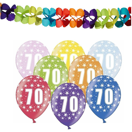 Partydeco 70 years birthday decorations set - Balloons and guirlandes