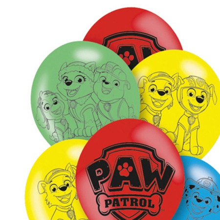 Paw Patrol themafeest ballonnen - 6x - gekleurd - 28 cm - voor kinderen