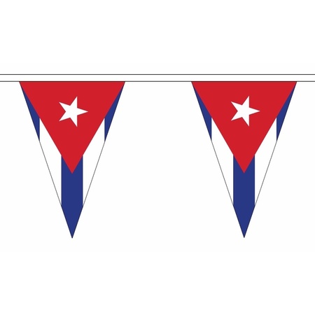 Polyester slinger met Cuba vlaggetjes