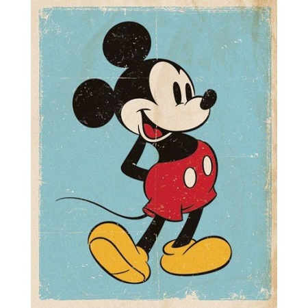 Kleine muurposter Mickey Mouse 40 x 50 cm