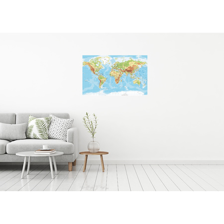 Poster world map 84 x 52 cm