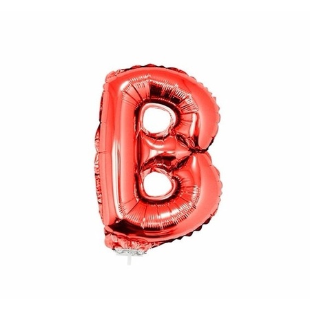 Rode opblaas letter ballon  B folie balloon 41 cm