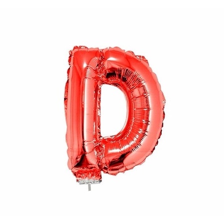 Rode opblaas letter ballon D folie balloon 41 cm