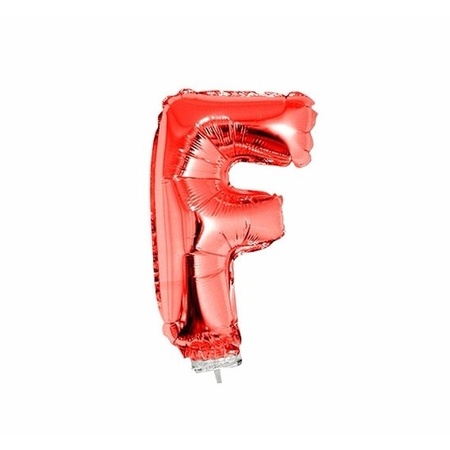 Rode opblaas letter ballon F folie balloon 41 cm
