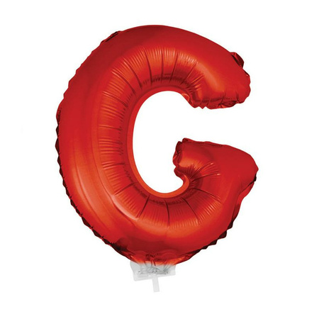 Red inflatable letter balloon G on a stick