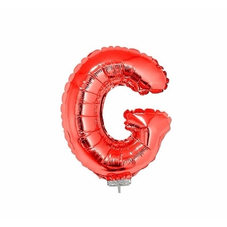 Red inflatable letter balloon G on a stick